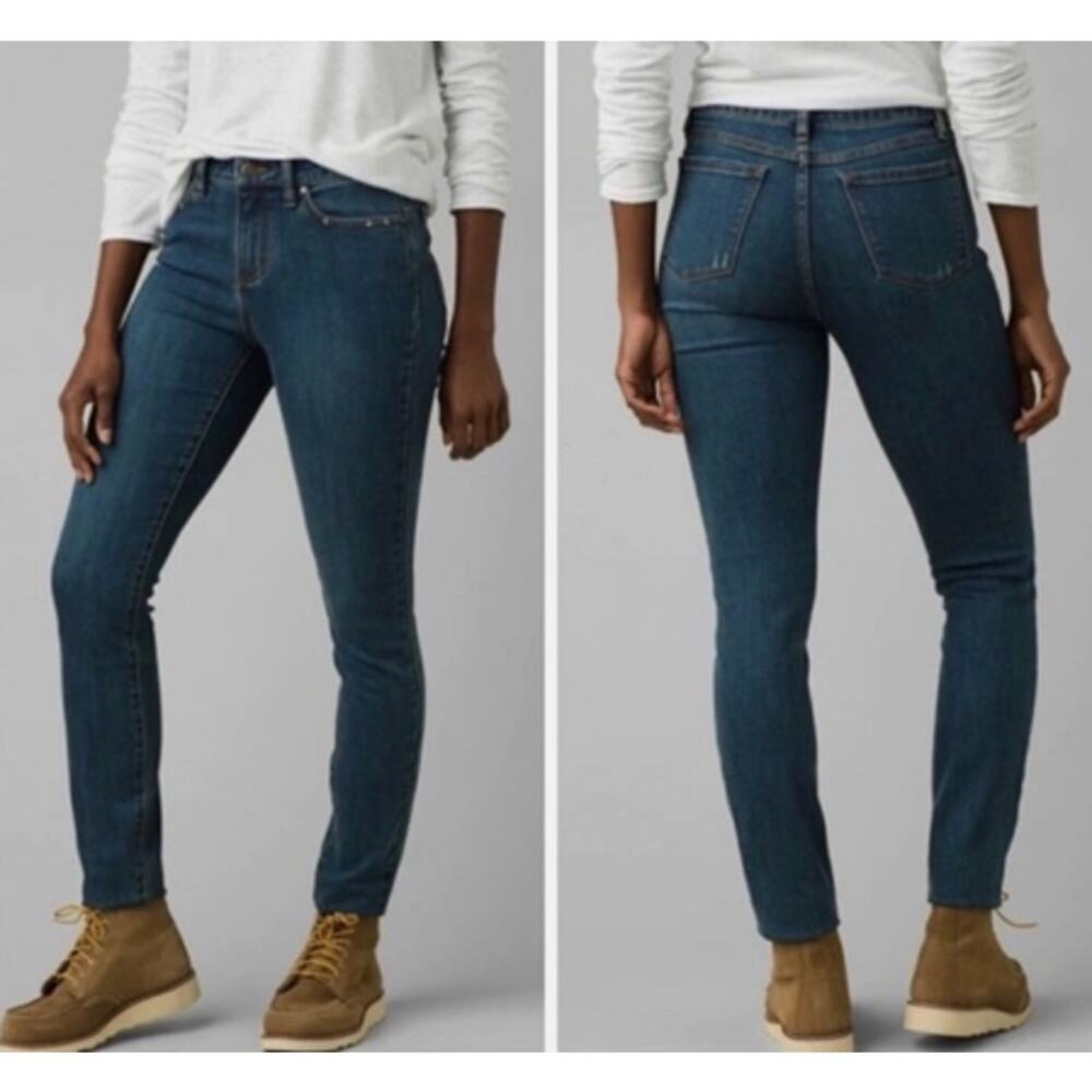 NWT Womens Size 6/28 Prana Sienna Jeans True Blue Mid-Rise Outdoor Organic Denim